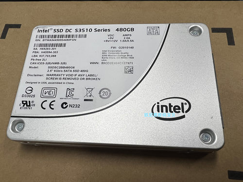 Intel/英特尔S3510 480G SSD固态硬盘 SATA SSDSC2BB480G6