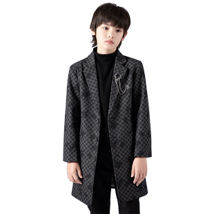 男童西装大衣秋冬加厚呢子中长款儿童礼服钢琴主持花童服大衣韩版