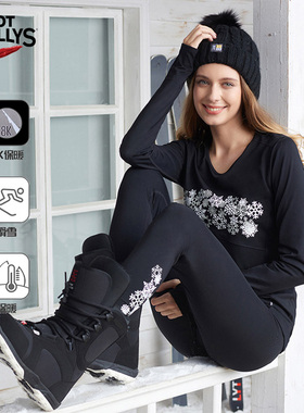 HOTCHILLYS红辣椒女士8K磨毛运动长裤登山打底抑菌排汗HCA9846P