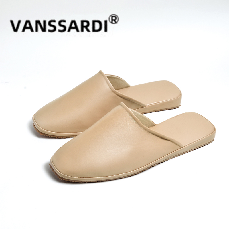 四季新款家居拖鞋小羊皮舒适透气时尚情侣木地板办公室拖防滑耐磨