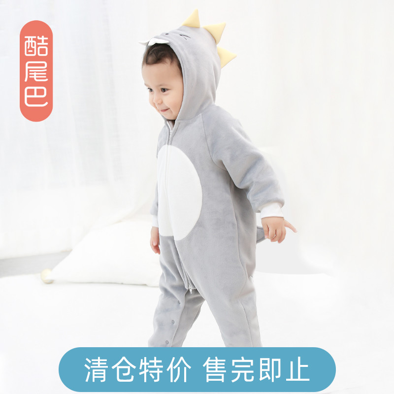 连体衣酷尾巴棉服婴儿冬季