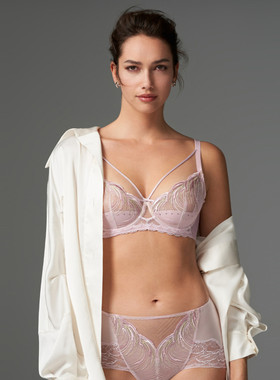 爱慕鎏金墨彩内衣女专柜正品红色本命年大胸显小超薄文胸AD130411