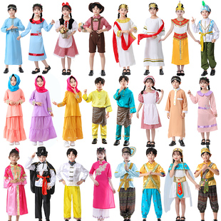 幼儿童异域风情表演服装泰国缅甸东南亚阿富汗土耳其吉普赛演出服
