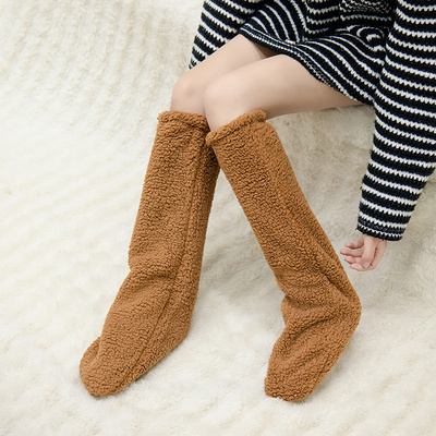适合睡觉穿的袜子晚上专门穿着中筒宽松护腿老年人防寒脚套加厚女