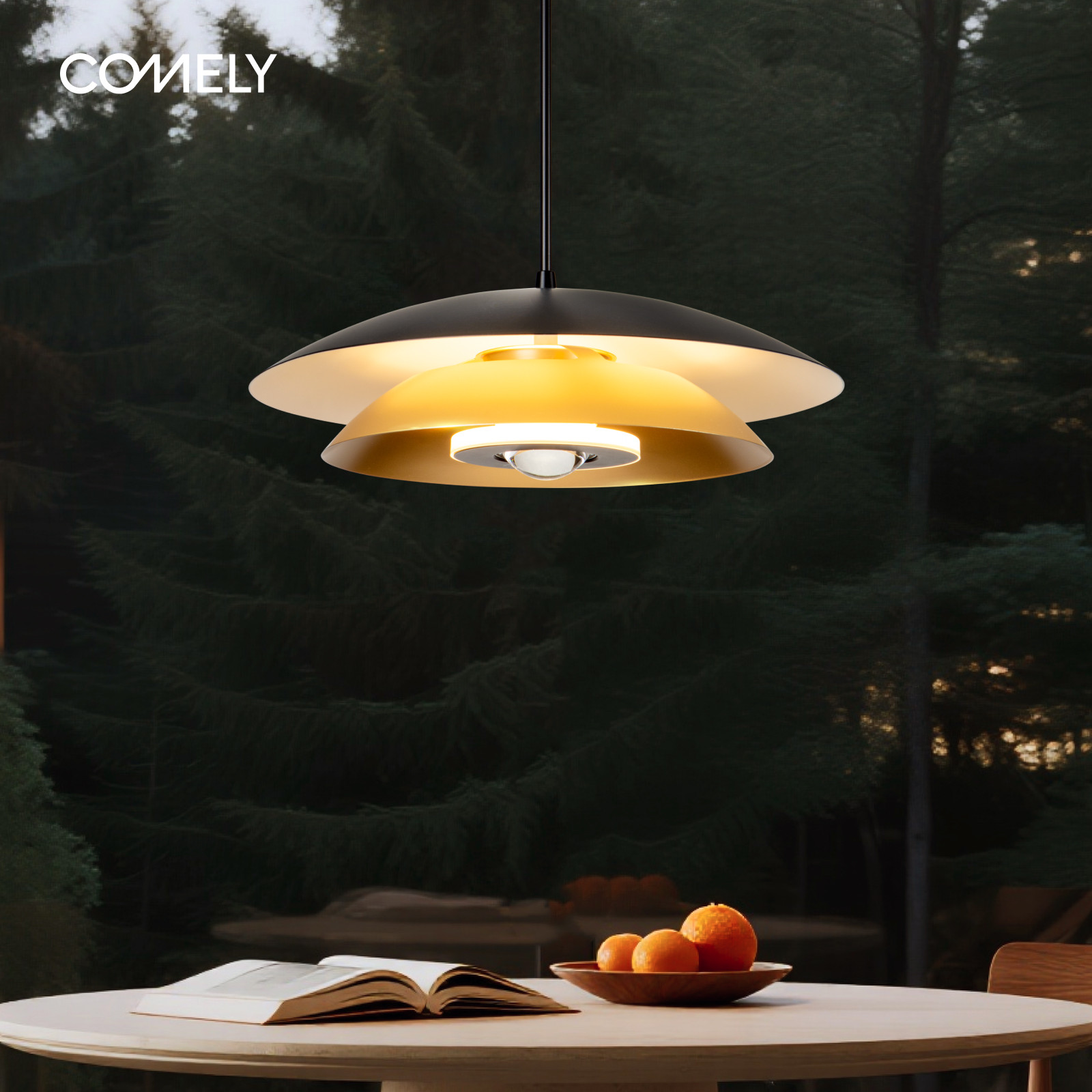 新特丽挪菲松塔 复古中古风飞碟餐厅吊灯极简圆餐桌轻奢吧台灯,家装灯饰光源,餐厅吊灯,淘宝优惠券,粉丝福利购,淘宝优惠卷