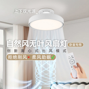 卧室无叶风扇灯吸顶护眼多功能遥控餐厅现代简约儿童房灯 新特丽