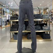 裤 直筒西装 100%羊毛裤 子条纹职业装 西裤 上班铁灰色长裤 报喜鸟男士