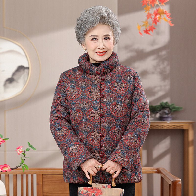 中老年女装妈妈冬装棉服外套2025新款加绒加厚棉袄保暖奶奶装棉衣