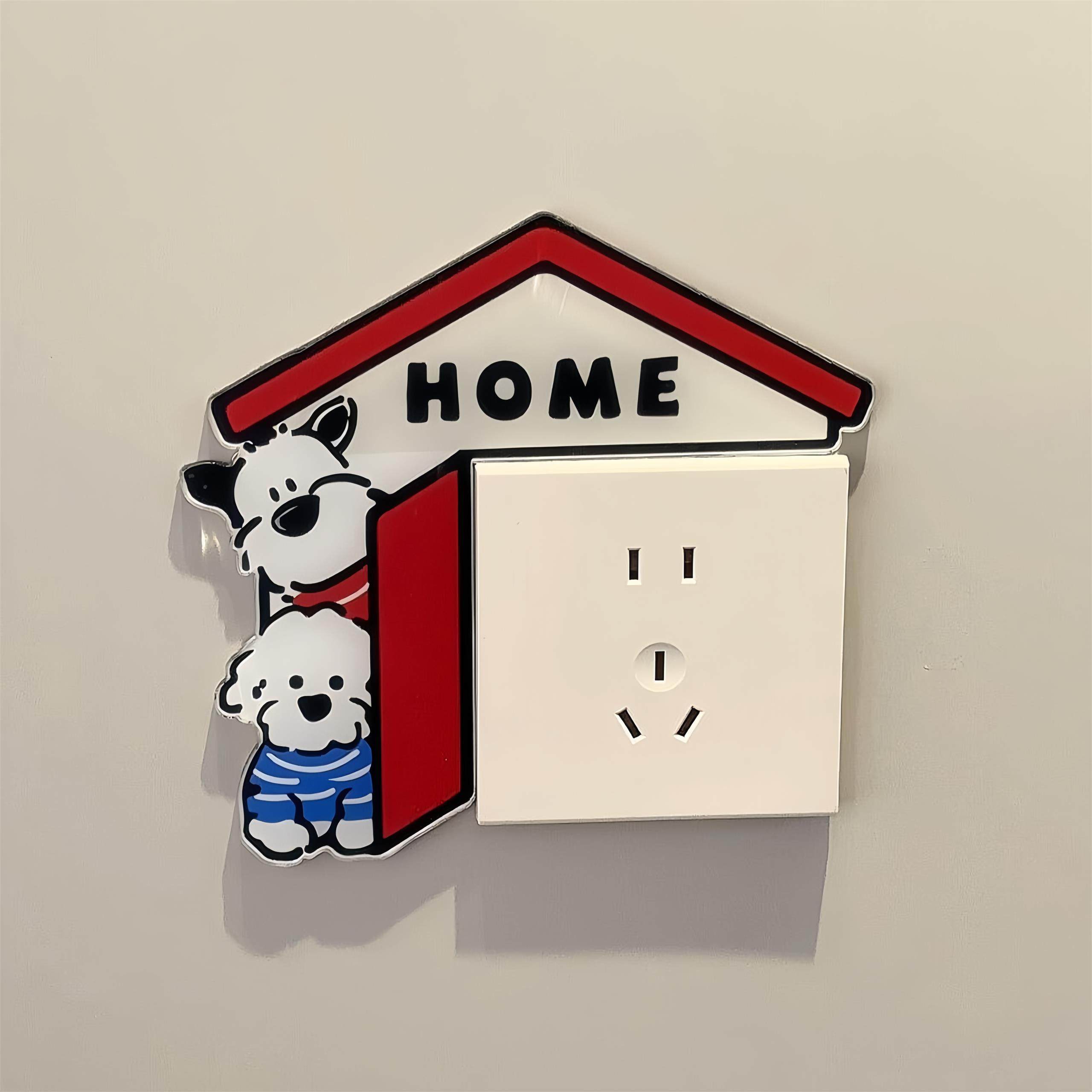 可爱开关贴插座边框2025年新款套亚克力高颜值遮丑有趣的墙面装饰,家居饰品,开关贴,淘宝优惠券,粉丝福利购,淘宝优惠卷