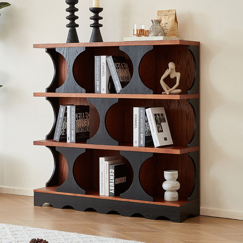 法式中古风复古实木书架哈迪德柜