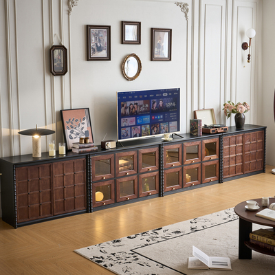 法式复古实木电视柜中古风落地柜