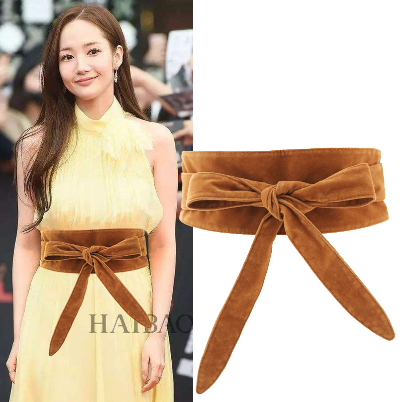 日系束腰百搭风韩版黑色皮带