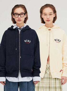 韩国潮牌5252oioi卫衣女朴彩英rose同款连帽拉链开衫长袖外套情侣