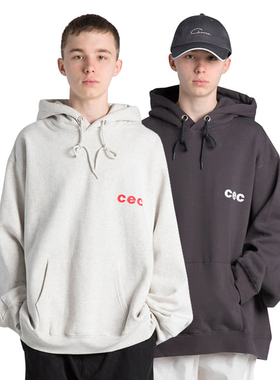 韩国直邮 CHANCECHANCE慵懒风CEC卫衣男女情侣款连帽加绒套头外套