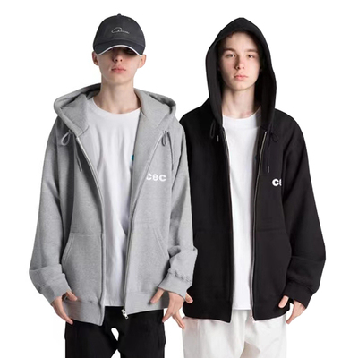 加绒宽松纯棉情侣卫衣女