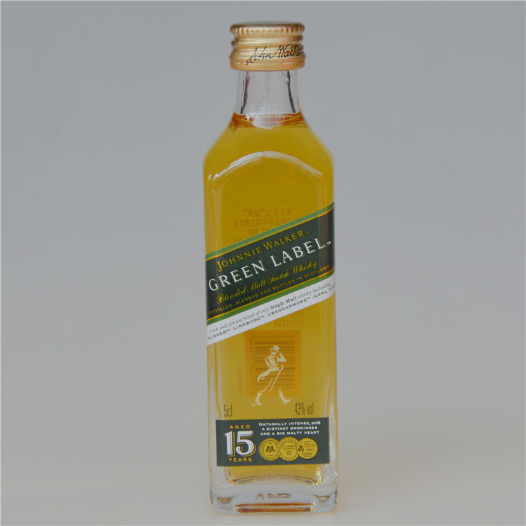 酒版收藏 尊尼获加绿牌15年50ml 小洋酒苏格兰调配型威士忌玻璃瓶