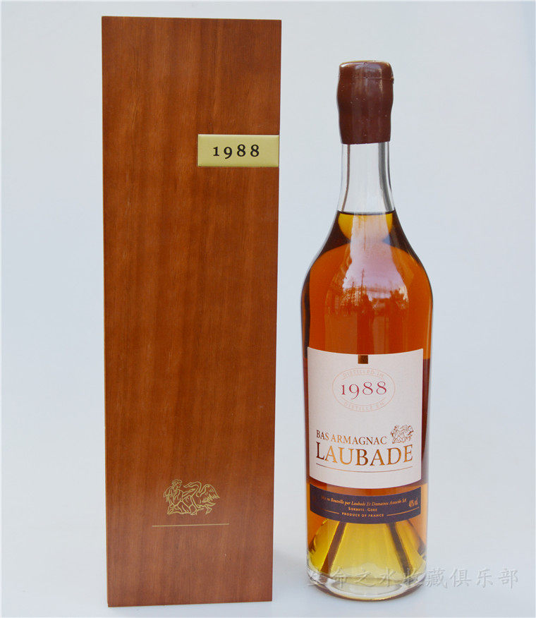 法国Laubade朗巴德1988 年份 雅文邑白兰地700ml 40度 木盒装进口