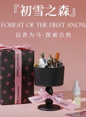【初雪之森】香薰晶石礼盒黑粉配色小众氛围感送女生家居摆件