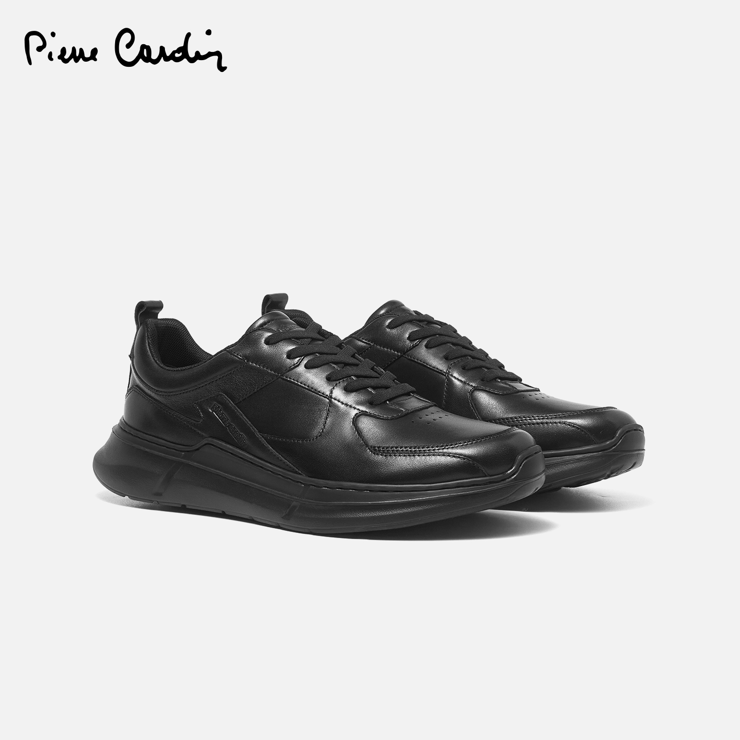 皮尔卡丹男鞋系带超轻软底休闲鞋