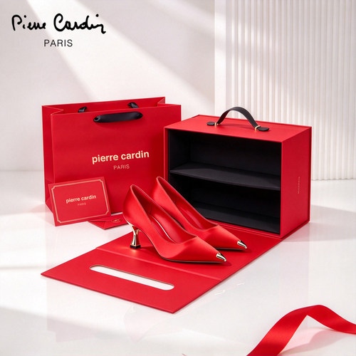 Pierre Cardin/皮尔卡丹25女鞋闪钻真丝法式高跟婚鞋新娘伴娘鞋