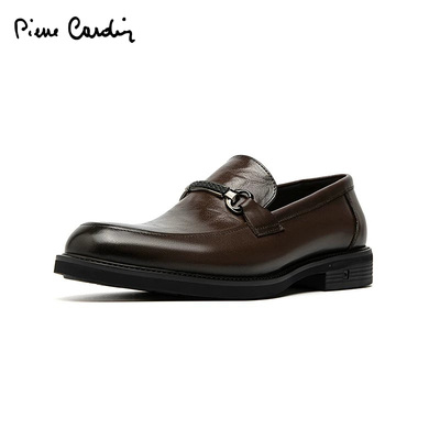Pierre Cardin/皮尔卡丹25男鞋止滑防滑底擦色乐福鞋真皮休闲皮鞋