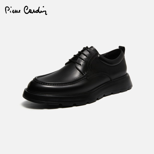 Pierre Cardin/皮尔卡丹男鞋商务休闲皮鞋系带低帮擦色男士德比鞋