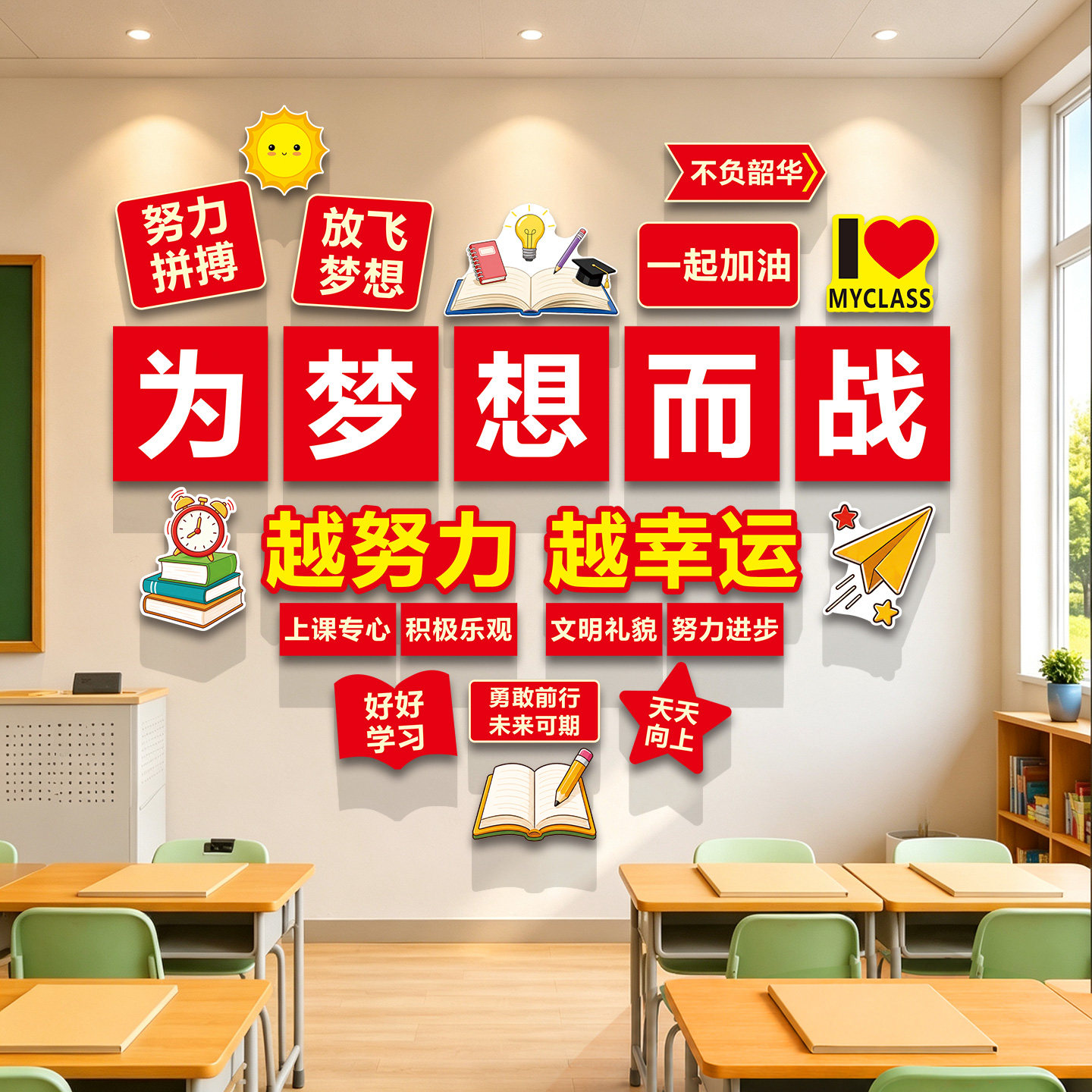 班级文化墙贴初高三教室布置装饰