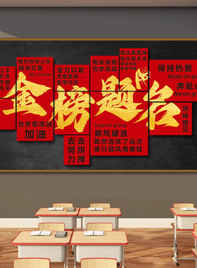 金榜题名磁吸贴纸初高三中高考班级布置教室装饰开学励志文化墙贴