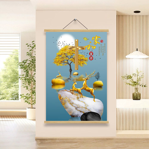 家庭十字架装饰画2026款客厅挂墙壁画入户玄关挂画餐厅十字架挂墙