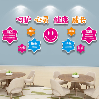 心理咨询室文化墙贴布置医院学校心灵驿站墙面装饰挂画幼儿园环创