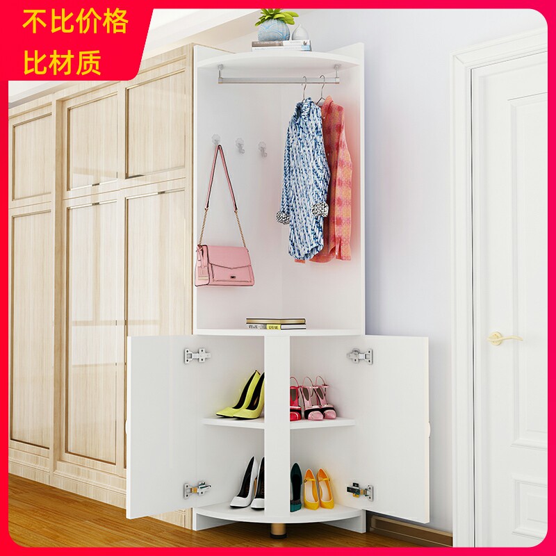 实木生态板客厅衣帽架进门卧室挂衣架鞋架鞋柜组合挂包落地置物架
