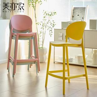 靠背椅感久坐高脚凳简约吧台椅子不吧凳岛台酒吧椅家用轻奢高级累