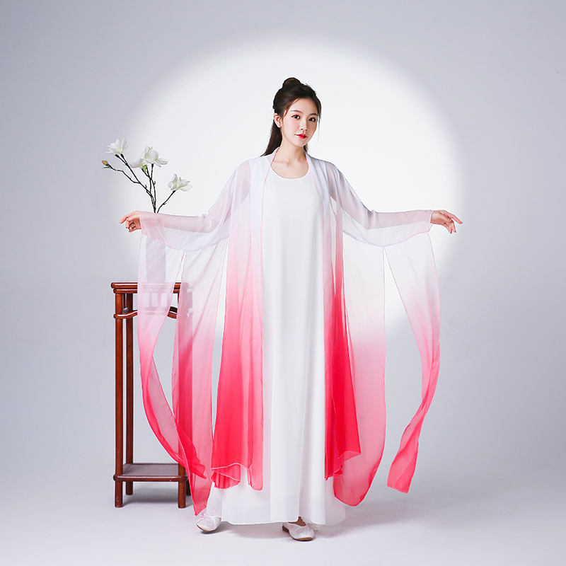 薄纱披肩中式风渐变色禅修服外罩