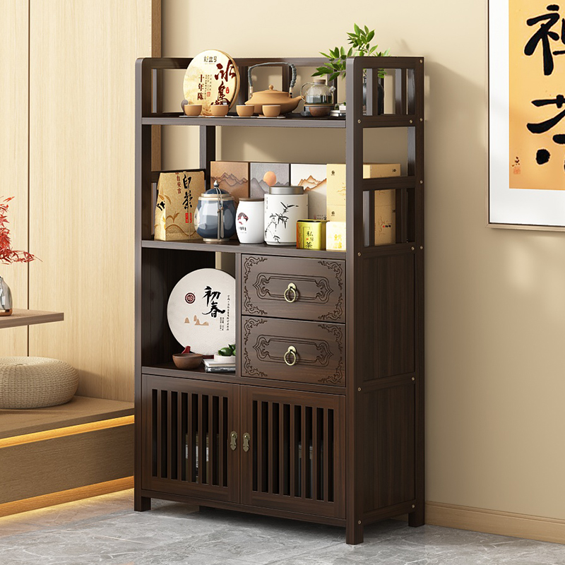 鑫光实木茶叶柜储物柜茶室边柜