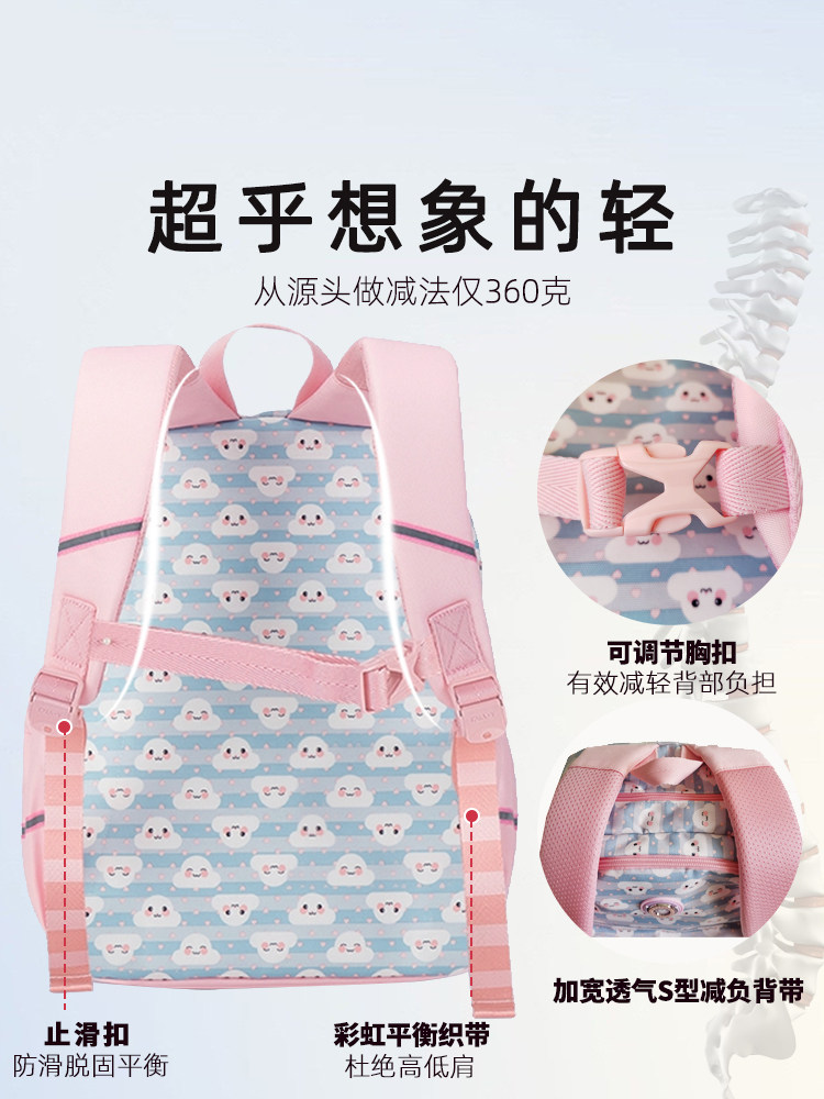 ULTRA-LIGHT AND SOFT CARA SHEEP SCHOOLBAG FOR PRIMARY SCHOOL STUDENTS SCHOOLBAGS FOR GIRLS FIRST-GRADE GIRLS LIGHT AND LIGHTWEIGHT CHILDRENS BACKPACKS BOYS