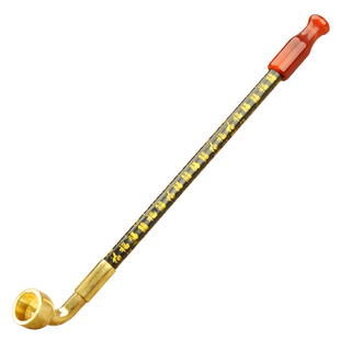 艾宝手工百福实木杆老式传统黄铜旱烟袋锅子叶子大小锅男士礼物