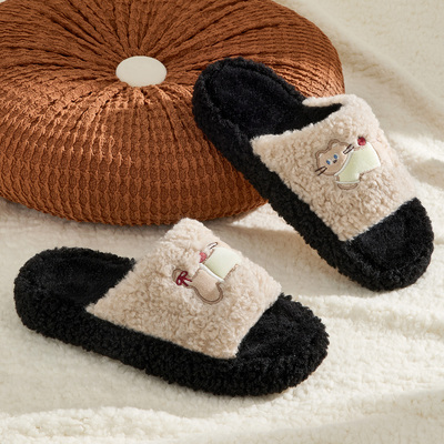 外穿棉拖鞋女款2025新款秋冬室内家居可爱保暖厚底防滑毛拖鞋女士