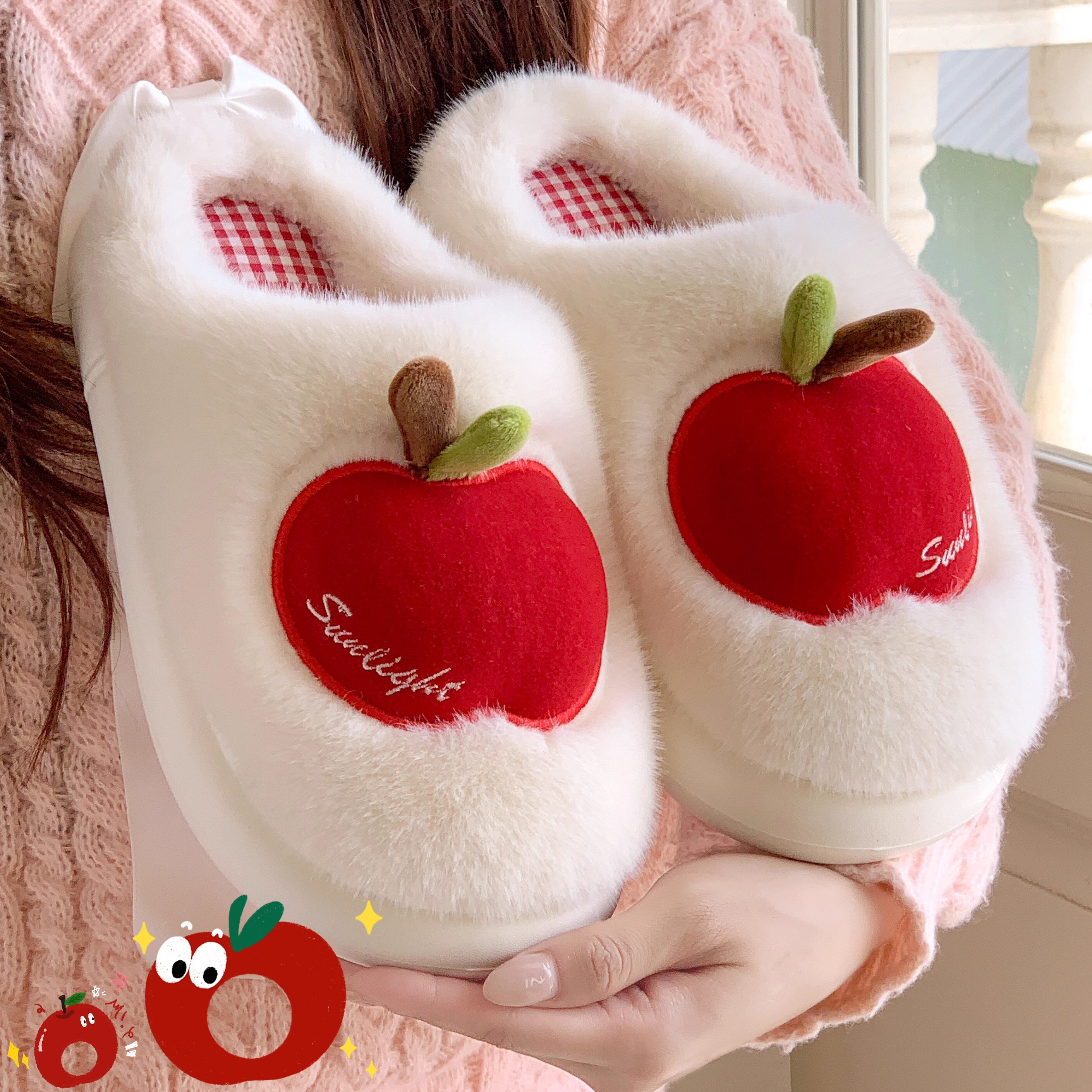 棉拖鞋女款2025新款室内家居月子鞋可爱毛绒保暖情侣拖鞋男士冬季