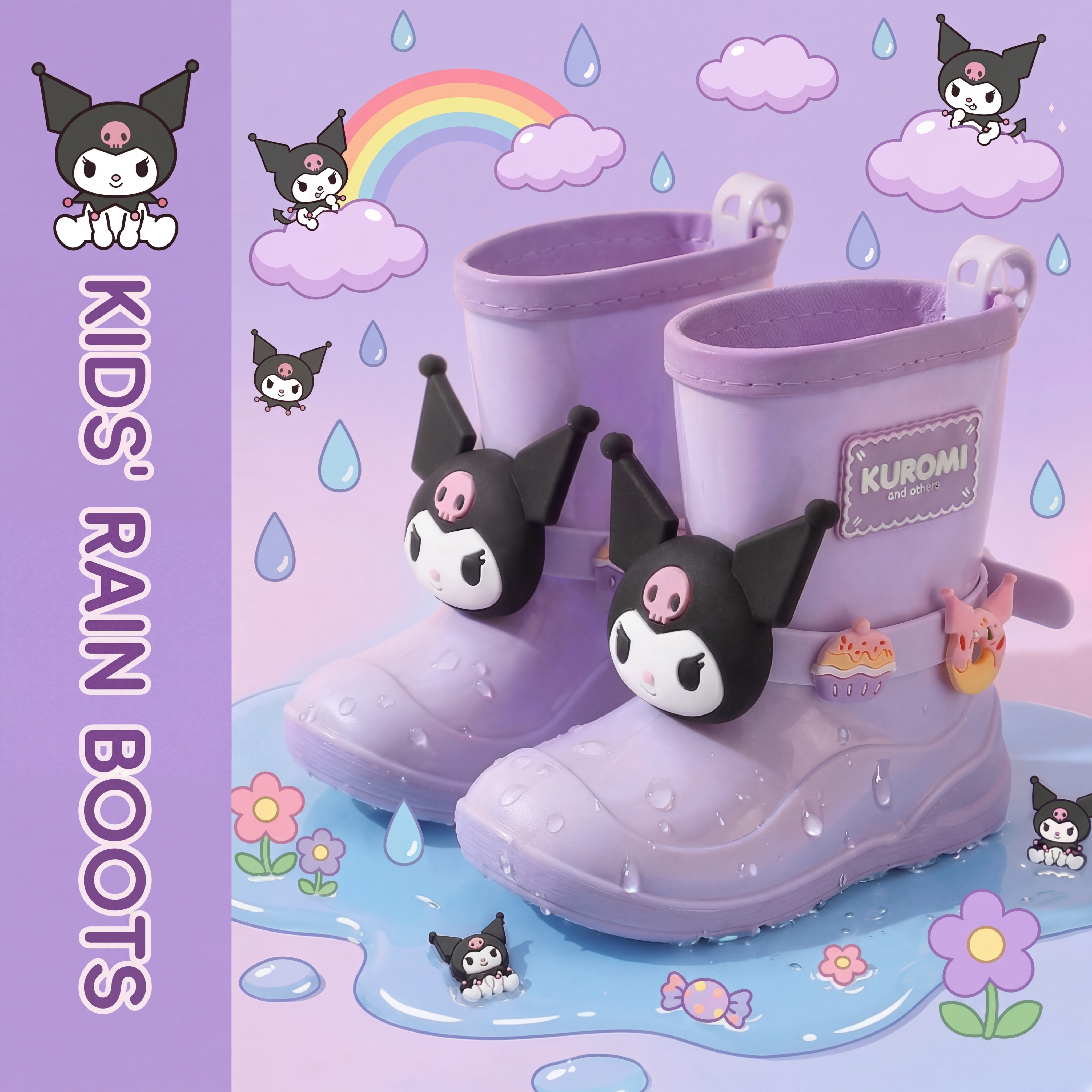 儿童雨鞋女童宝宝防水防滑雨靴小学生幼儿园专用2026新款女孩胶鞋