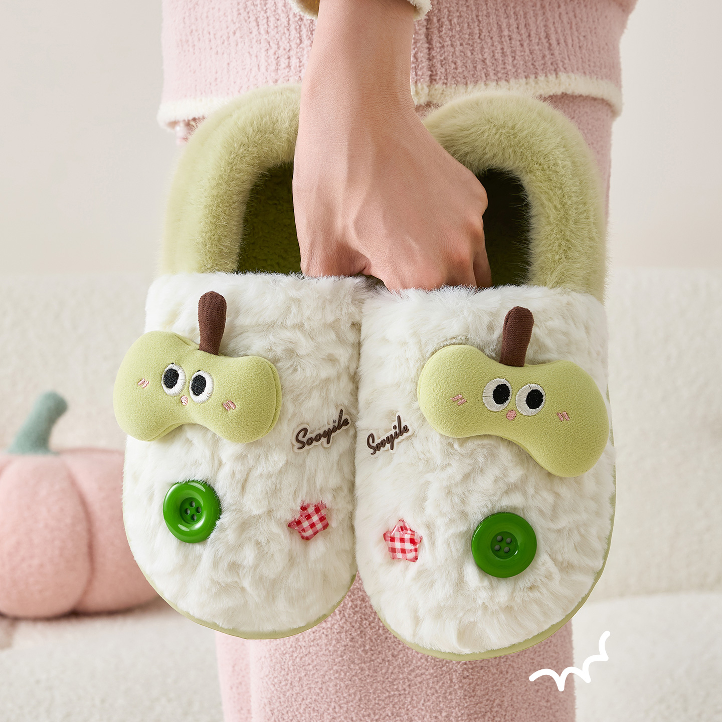 可爱棉拖鞋女款秋冬季2025新款室内居家防滑毛毛绒包跟月子鞋女士