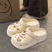 女士凉鞋 厚底豆豆鞋 夏季 外穿软底防滑防臭孕妇洞洞鞋 女款 2026新款