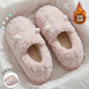 棉拖鞋女款冬季2025新款月子包跟家居室内保暖情侣毛绒棉鞋男秋冬