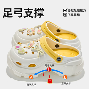 利达妮厚底洞洞鞋有足弓女款2026新款夏外穿婚礼增高跟沙滩凉拖鞋