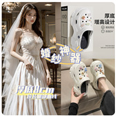 女士夏季 婚纱神器2025新款 厚底8cm增高婚鞋 洞洞鞋 eva拖鞋 女夏外穿
