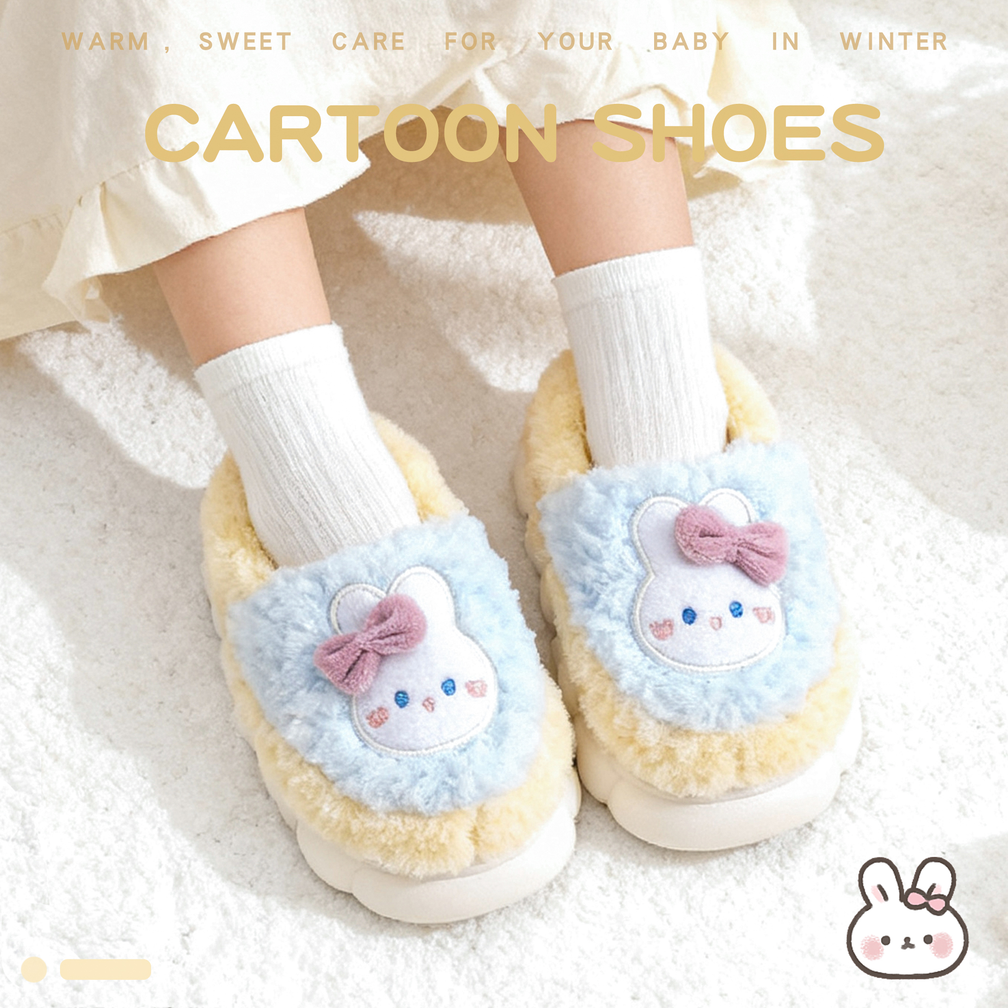 儿童棉鞋女童包跟冬季2025新款家居家保暖宝宝棉拖鞋女孩毛毛拖鞋