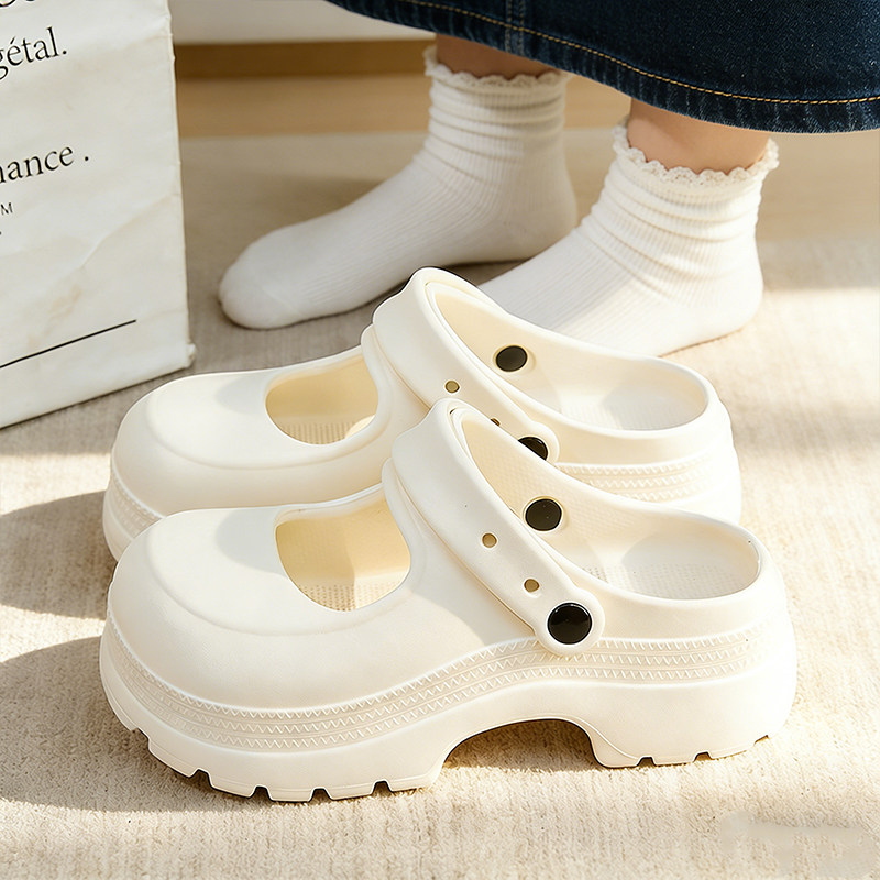 利达妮玛丽珍洞洞鞋2026新款沙滩海边增高跟厚底凉拖鞋女夏季外穿