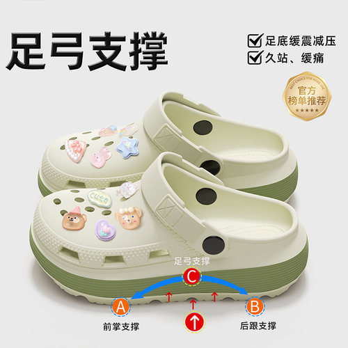 孕妇防滑有足弓洞洞拖鞋夏季外穿