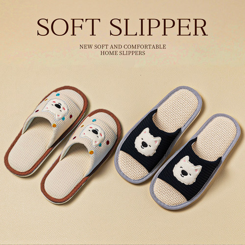 亚麻拖鞋女夏季室内家居家用防滑居家地板四季情侣棉麻布拖鞋男士