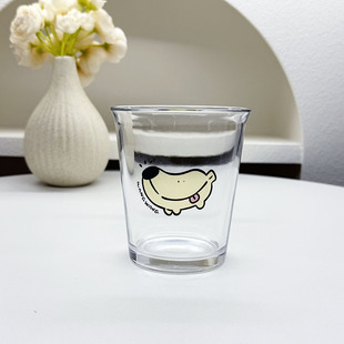 卡通透明咖啡杯ins风可爱香蕉狗图案高颜值加厚牛奶玻璃杯子