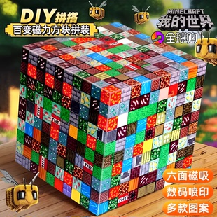 德国我 世界磁力方块磁性磁吸铁石拼搭积木儿童益智玩具礼物男孩